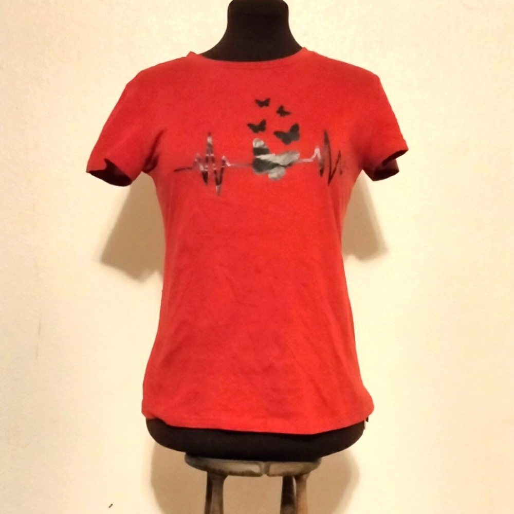 NWT SheIn butterfly print short sleeve tee medium